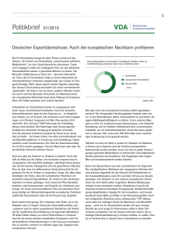 VDA-Politikbrief 01/2015 - Deutscher Exportüberschuss