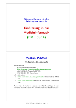 Einführung in die Medizininformatik (EMI, SS 14)