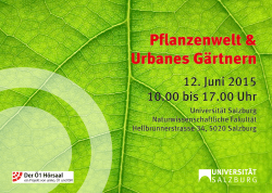 Pflanzenwelt & Urbanes Gärtnern