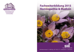 Fachweiterbildung 2015 Homöopathie & Medizin