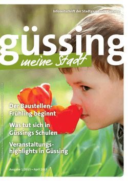 Der Baustellen- Frühling beginnt Was tut sich in Güssings Schulen