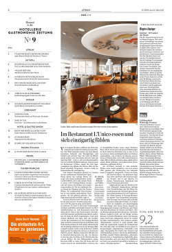 Im Restaurant L`Unico essen und sich einzigartig