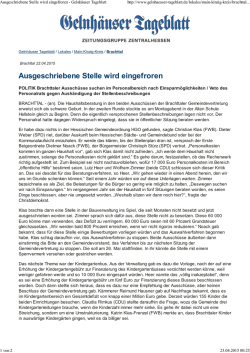 GT Ausgeschriebene Stelle wird eingefroren - 22.04