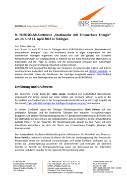 hier eine Zusammenfassung - 9. EUROSOLAR