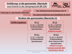 Einf&uuml;hrung in die gymnasiale Oberstufe 2015