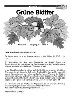 GR&Uuml;NE Bl&auml;tter M&auml;rz 2015 - Gr&uuml;ner Ortsverband Alveslohe