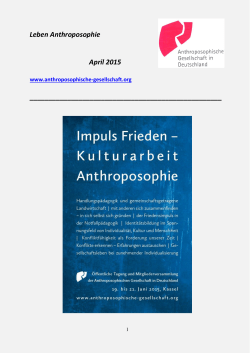 Leben Anthroposophie April 2015 - Anthroposophische Gesellschaft
