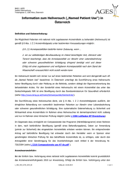 Information zum Heilversuch (&bdquo;Named Patient Use&ldquo;) in