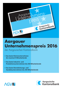 Aargauer Unternehmenspreis 2016