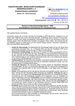 Info FW - Bundesfreiwilligendienst Parit&auml;tischer Wohlfahrtsverband