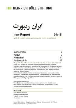 Iran-Report 04/15 - Heinrich-B&ouml;ll