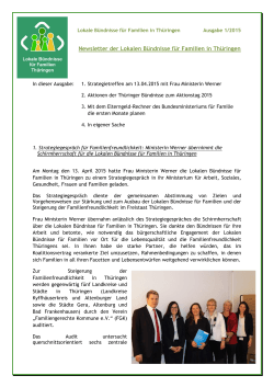 Newsletter 1/2015 - Stiftung FamilienSinn