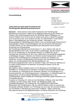 PM_Neuer Vorstand des Flüchtlingsrates Mecklenburg
