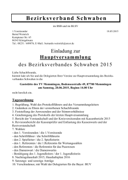 Jahreshauptversammlung - Schachverband Schwaben