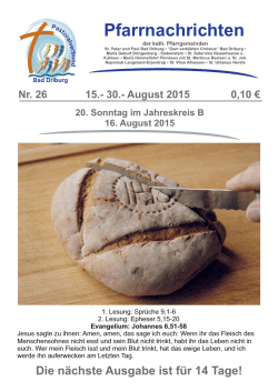 Aktuelle Ausgabe - Pastoralverbund Bad Driburg