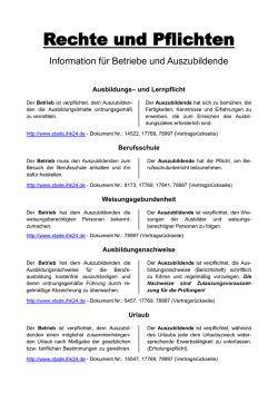 Information zu Rechte und Pflichten in der - IHK Stade