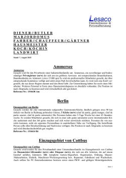 Diener, Butler, Fahrer/Chauffeure, G&auml;rtner, Hausmeister, K&ouml;che