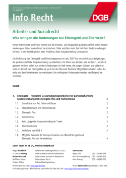 Info Recht: Was bringen die Änderungen bei Elterngeld und
