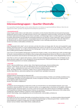 Interessentengruppen &ndash; Quartier Ohestra&szlig;e