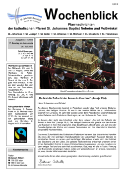 Wochenblick 11.2015 - Kath. Kirchengemeinde St. Johannes Baptist