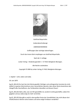 Gottfried Mayerhofer LEBENSGEHEIMNISSE 197s