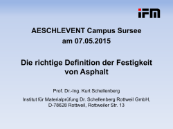Die richtige Definition der Festigkeit von Asphalt