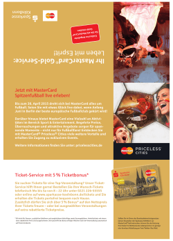 Ihr MasterCard Gold-Service: Leben mit Esprit!