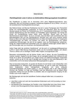 Ideenskizze Fl&uuml;chtlingskinder unter 6 Jahren an fr&uuml;hkindliche