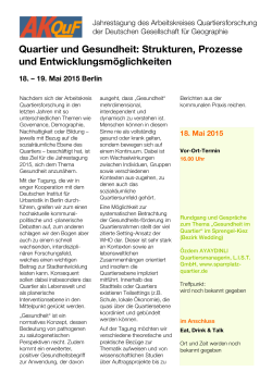 Tagungsprogramm Berlin 2015 - Arbeitskreis Quartiersforschung
