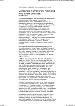Pressemitteilung - AktivRegion Nordfriesland Nord