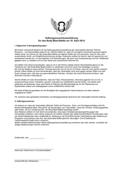 Haftungsausschlusserkl&auml;rung f&uuml;r das Body-Blast