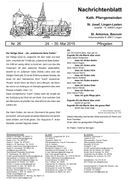 Nachrichtenblatt - Kirchengemeinde St. Josef Lingen