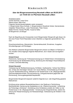 Niederschrift Bürgerversammlung 8.5.2015
