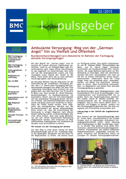 Ausgabe 02-2015 - Bundesverband Managed Care e.V.