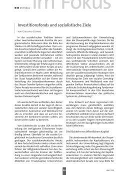 Investitionsfonds und sozialistische Ziele
