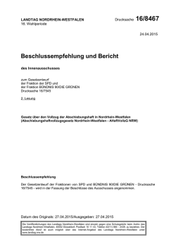 Drucksache 16/8467 - Bezirksregierung Detmold