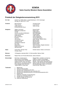 Protokoll der DV - Swiss Country Western Dance Association