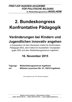 2. Bundeskongress Konfrontative Pädagogik