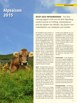 Merkblatt Alpsaison 2015