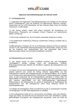 Allgemeine Geschäftsbedingungen der Hallcube GmbH § 1