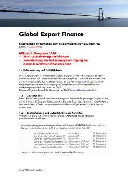 Ergänzende Information zum Exportfinanzierungsverfahren