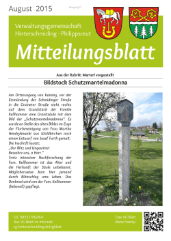 aktuelles VG-Blatt - Verwaltungsgemeinschaft Hinterschmiding