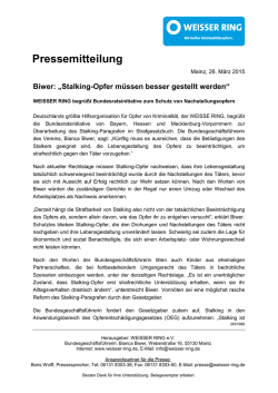 Biwer: „Stalking-Opfer müssen besser gestellt