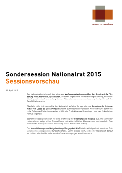 Sondersession Nationalrat 2015 Sessionsvorschau