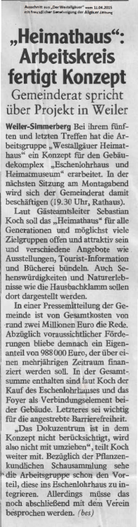 15.04.2015 Eschenlohrhaus - CSU Weiler-Simmerberg