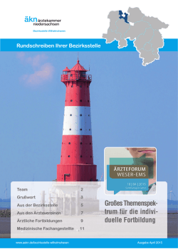Bezirksstellen-Rundschreiben Wilhelmshaven, April 2015