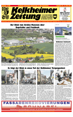 Der Blick vom Großen Manstein über Rapsfelder und Fischbach Es