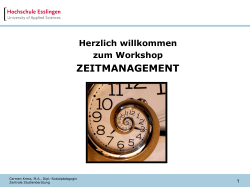 Zeitmanagement - Hochschule Esslingen