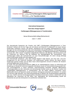 International Symposium: How does change happen