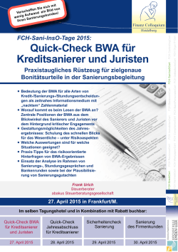 Quick-Check BWA für Kreditsanierer und Juristen